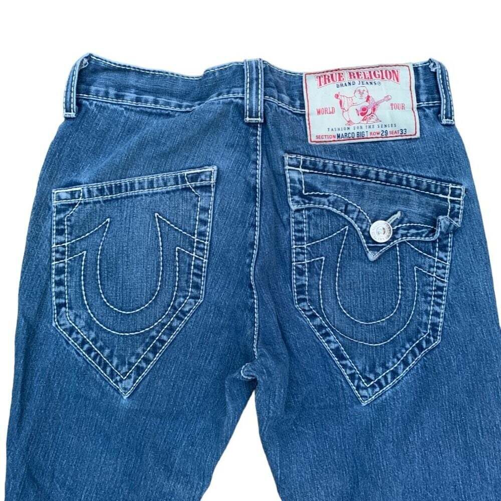 Vintage True Religion Jeans Size 29 MARCO BIG T UNIQUE Blue